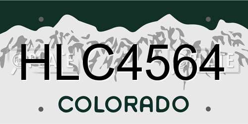 HLC4564 Colorado License Plate
