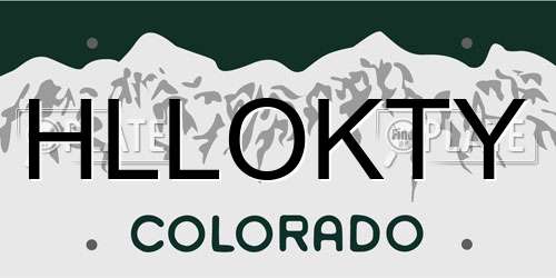 HLLOKTY Colorado License Plate