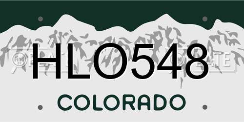 HLO548 Colorado License Plate