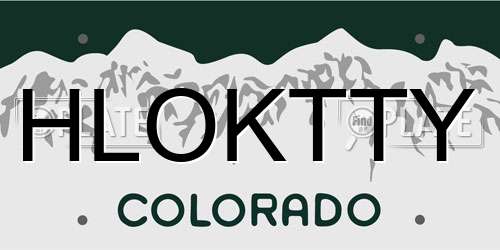 HLOKTTY Colorado License Plate