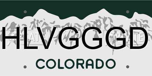 HLVGGGD Colorado License Plate