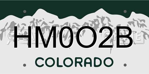 HM0O2B Colorado License Plate