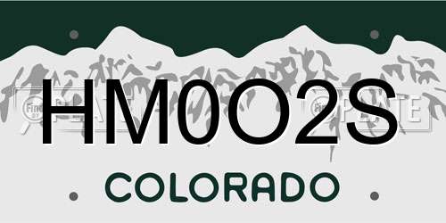 HM0O2S Colorado License Plate