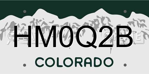 HM0Q2B Colorado License Plate