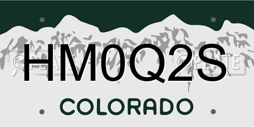 HM0Q2S Colorado License Plate