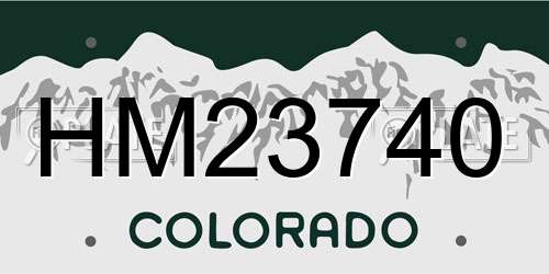 HM23740 Colorado License Plate