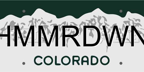 HMMRDWN Colorado License Plate