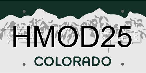 HMOD25 Colorado License Plate