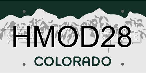HMOD28 Colorado License Plate