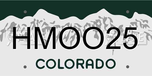 HMOO25 Colorado License Plate