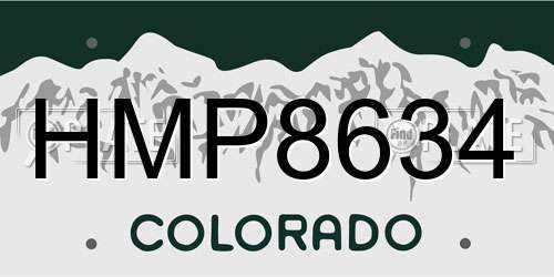 HMP8634 Colorado License Plate