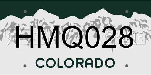 HMQ028 Colorado License Plate