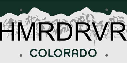 HMRDRVR Colorado License Plate