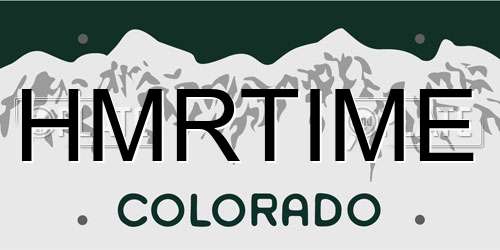 HMRTIME Colorado License Plate
