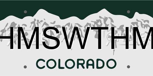 HMSWTHM Colorado License Plate