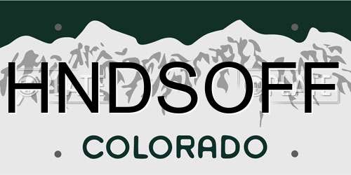HNDSOFF Colorado License Plate