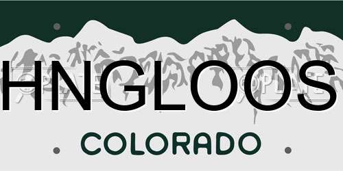HNGLOOS Colorado License Plate