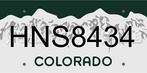 HNS8434 Colorado License Plate