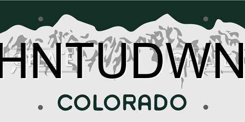 HNTUDWN Colorado License Plate
