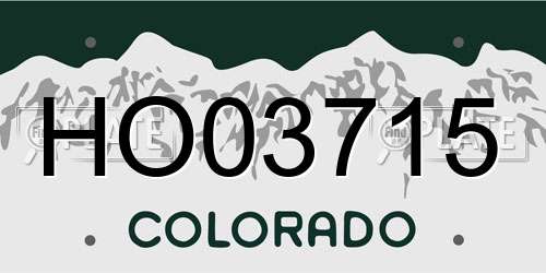 HO03715 Colorado License Plate