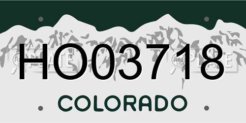 HO03718 Colorado License Plate