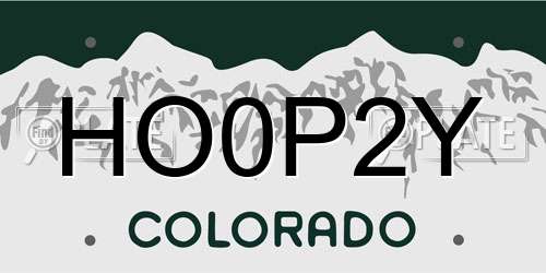 HO0P2Y Colorado License Plate