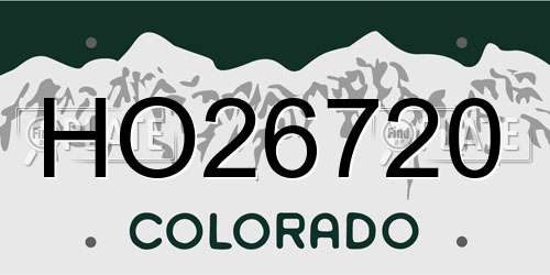 HO26720 Colorado License Plate