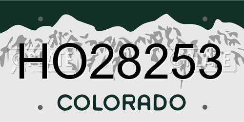 HO28253 Colorado License Plate