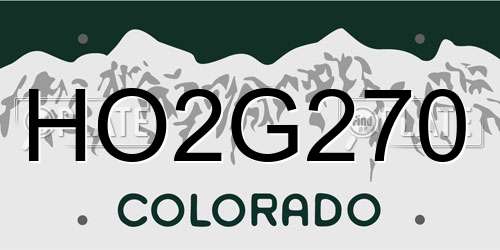 HO2G270 Colorado License Plate