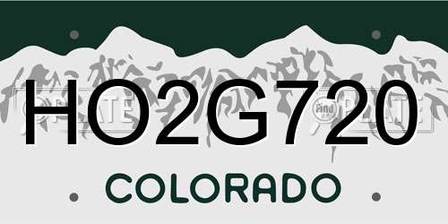 HO2G720 Colorado License Plate