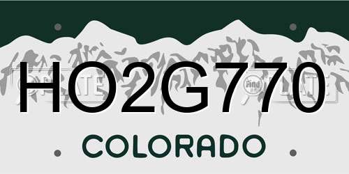 HO2G770 Colorado License Plate