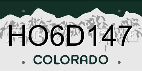 HO6D147 Colorado License Plate