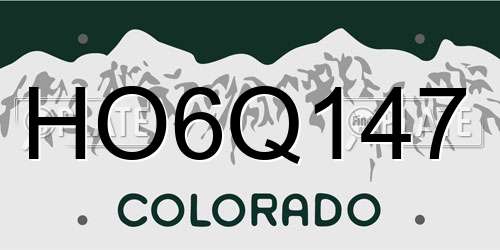 HO6Q147 Colorado License Plate