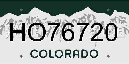 HO76720 Colorado License Plate