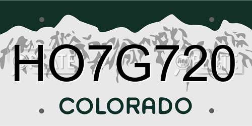 HO7G720 Colorado License Plate