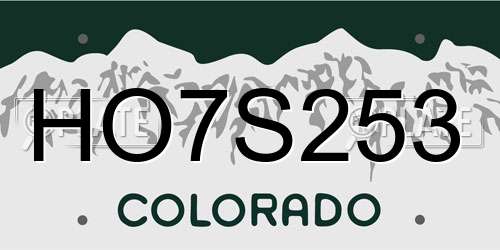 HO7S253 Colorado License Plate