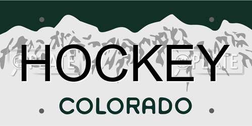 HOCKEY Colorado License Plate