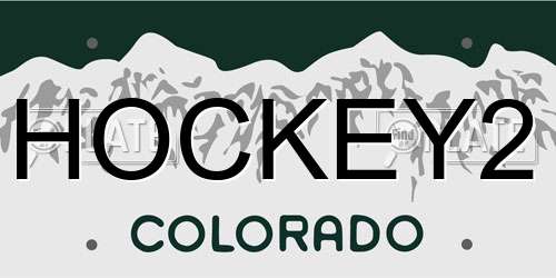 HOCKEY2 Colorado License Plate