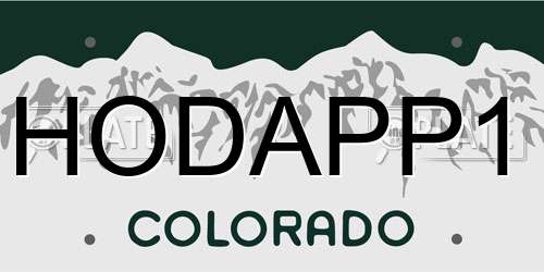 HODAPP1 Colorado License Plate
