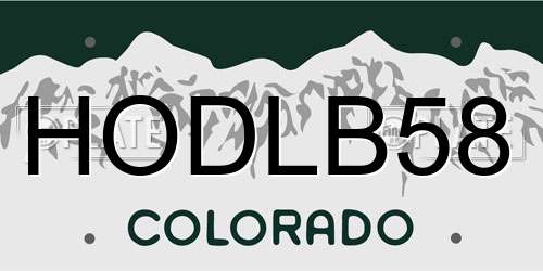 HODLB58 Colorado License Plate