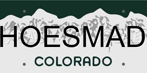 HOESMAD Colorado License Plate