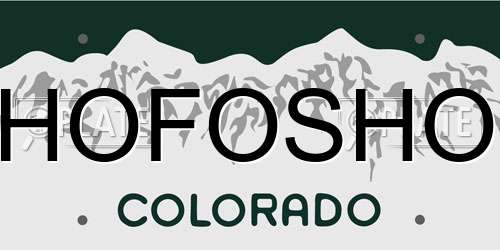 HOFOSHO Colorado License Plate