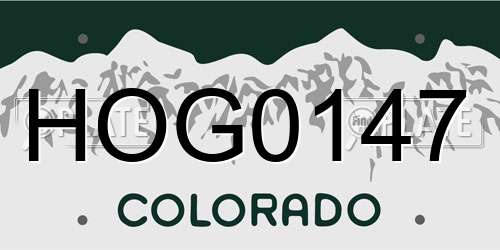 HOG0147 Colorado License Plate