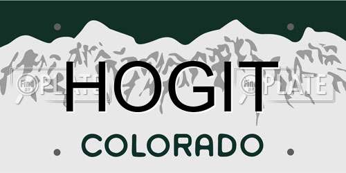 HOGIT Colorado License Plate