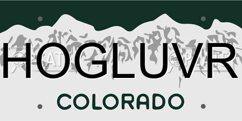 HOGLUVR Colorado License Plate
