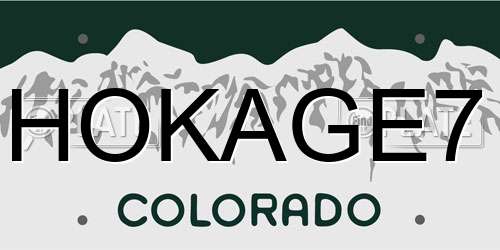 HOKAGE7 Colorado License Plate