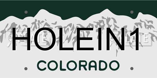 HOLEIN1 Colorado License Plate