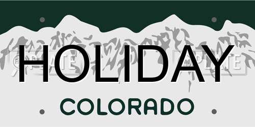 HOLIDAY Colorado License Plate