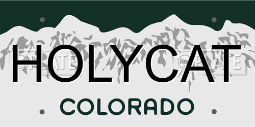 HOLYCAT Colorado License Plate