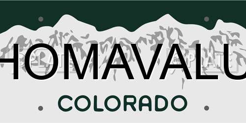 HOMAVALU Colorado License Plate